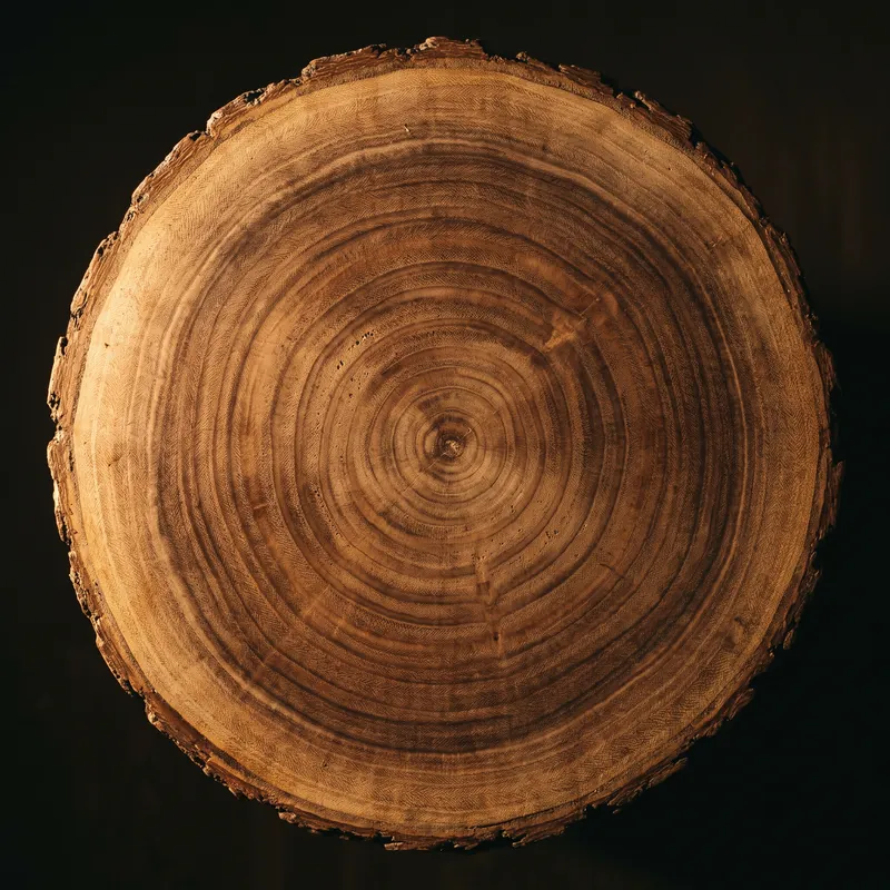 End grain of a walnut log showing its growth rings